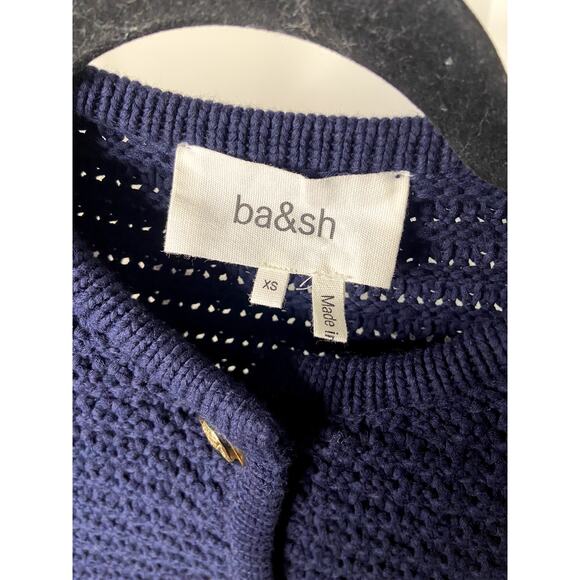 Ba&sh Gilet Gaspard Cardigan Jacket Navy Blue size XS - Picture 5 of 8